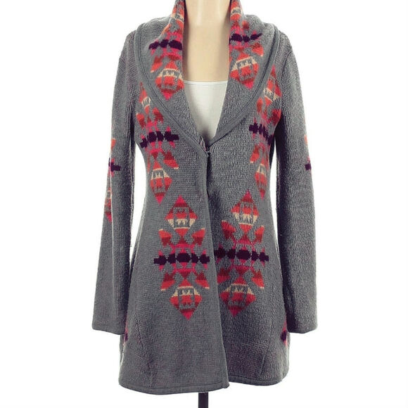Free People Navajo Tribal Aztec Cardigan Sweater - Picture 1 of 6